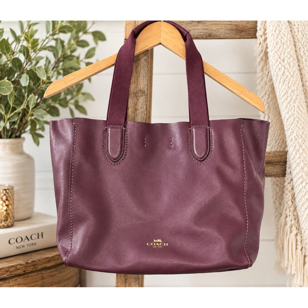 Coach Derby Tote 58660 Berry Purple Pebbled Leather Luxury Shoulder Bag Purse